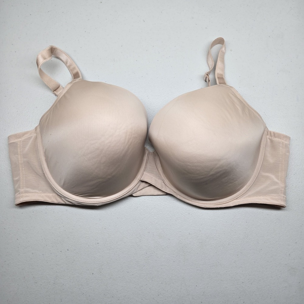 Torrid Women Bra 46DD Beige T Shirt Underwired Lightly Lined Adjustable